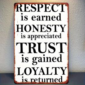 CIFbuy Vintage Inspirational Metal Wall Art Dignity Honesty Trust Loyalty Rustic Wall Decor For Home Garden - TikTok, Temu Pick-up Service (Option: defaulttitle)