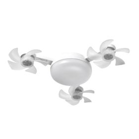 Ceiling Fan With Light And Remote E26 E27 3 Speeds 3 Colors 2 Timers Quiet Foldable Modern LED Fan Light For Living Room Bedroom 3 Heads (Option: Default)