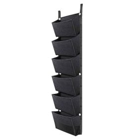 Hanging Planting Bags With 6 Pockets Vertical Gardening Flower Pots Planter Hanging Wall Garden Planting Bags Breathable Wall Planter Growing Bag (Option: Default)