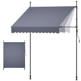 Manual Retractable Awning, 78" Outdoor Retractable Patio Awning Sunshade Shelter, Height Adjustable Patio Door Window Canopy With Manual Crank Ha (Option: Default)