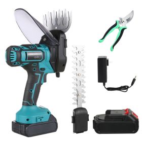 20V Cordless Grass Trimmer 2000mAh 2 In 1 Handheld Electric Lawn Trimmer Hedge Trimmer With Pruning Shear For Gardening (Option: Default)