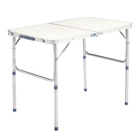3ft Portable Aluminum Folding Table 90-60cm (Option: White)