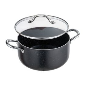 Aluminum Stock Pot, 6-Quart Nonstick Ceramic Coated Pot With Glass Lid, PFOA-Free, PFAS-Free, Compatible With Gas Stoves, Induction Cooktops, Ele (Option: Default)