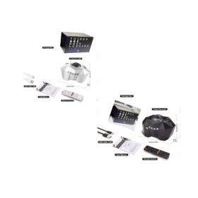 Usb Water Pattern Bluetooth Music Ocean Star Projector Lamp (Option: Black White-USB)