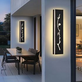 2 Pack 24/32/40/48/60in LED Outdoor Wall Lights Black Outside Garage Lights Porch Light (size: 24inch)
