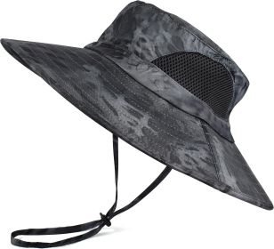Wide Brim Sun Hat, UPF 50+ UV Protection Waterproof Packable Bucket Hat for Men & Women, Fishing Hiking Beach Garden (Color: 05 Grey  One Size)