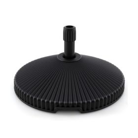 Outdoor Fillable Umbrella Base with Texture Decor (Color: BLACK, Type: Style B)