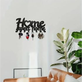 CIFbuy Matte Black Key Holder Rustproof Iron Wall Storage Decor - TikTok, Temu Pick-up Service (Option: defaulttitle)