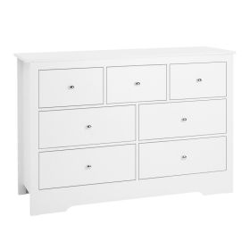 7 Drawer Dresser, Wooden Chest Of Drawers With Sliding With Anti-tip Device, Modern Minimalist Dresser Chest, Closet Storage Organizer For Living (Option: Default)