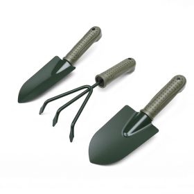 Garden Tool Set Ergonomic Handle Wide And Narrow Shovel 3 Prong Rake With Storage Bag For Gardening (Option: Default)